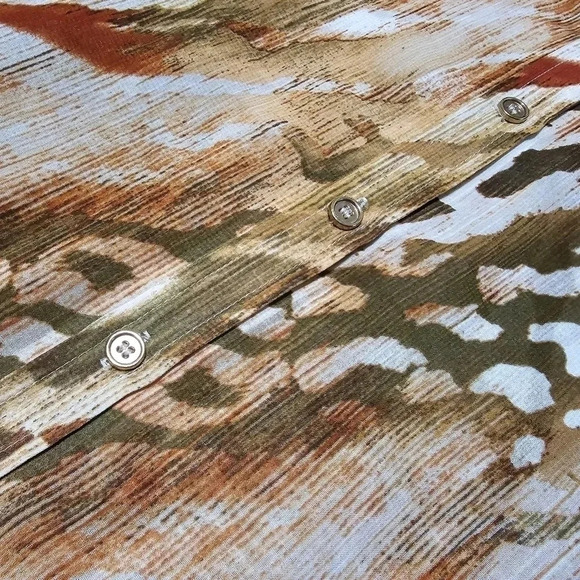 CHICOS 2 Neutral Zebra Chic Joceline Top Long Sleeve Sequin Collar - Picture 9 of 16